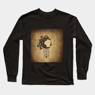 Elegant steampunk moon with gears Long Sleeve T-Shirt